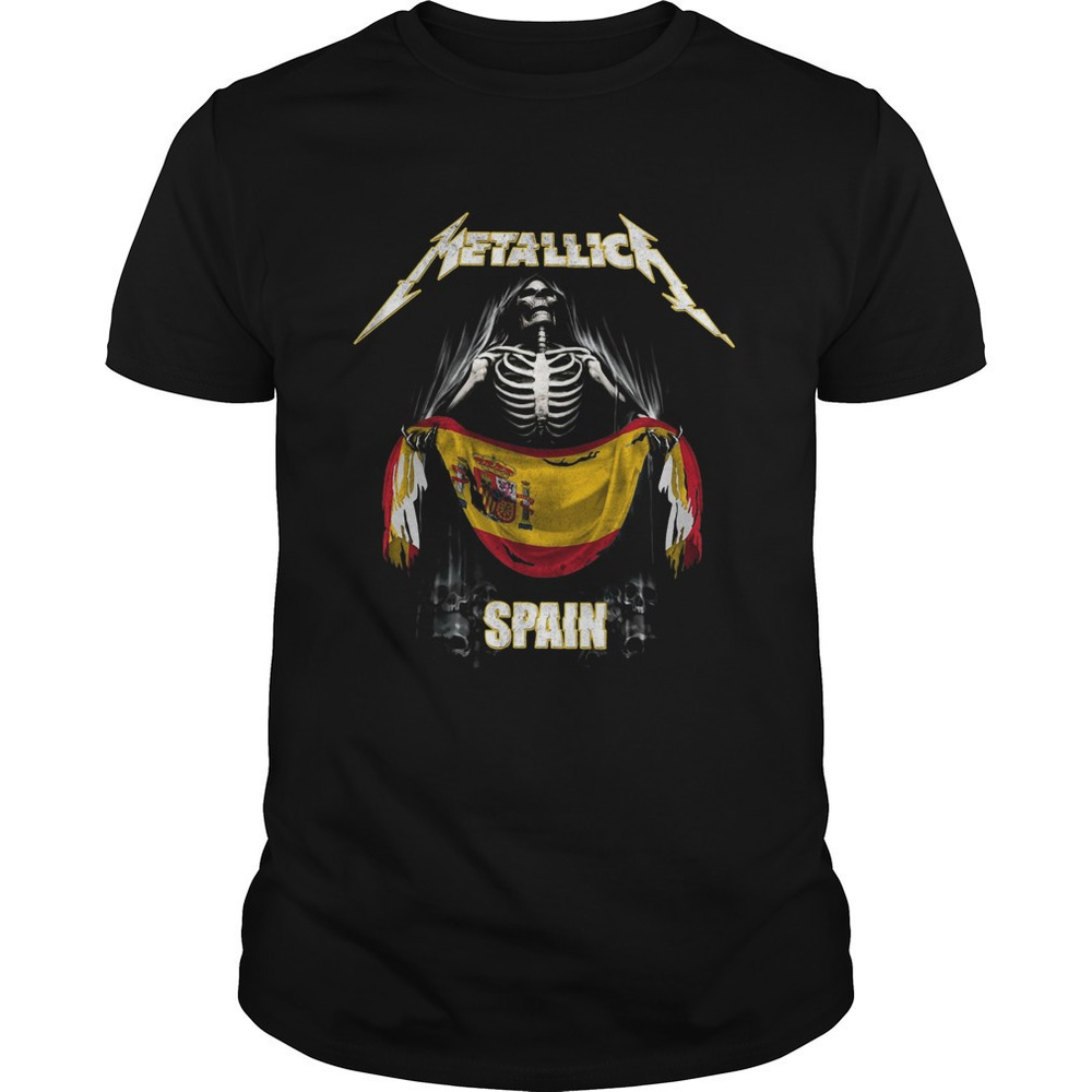 Skeleton Metallica Spain Flag Shirt